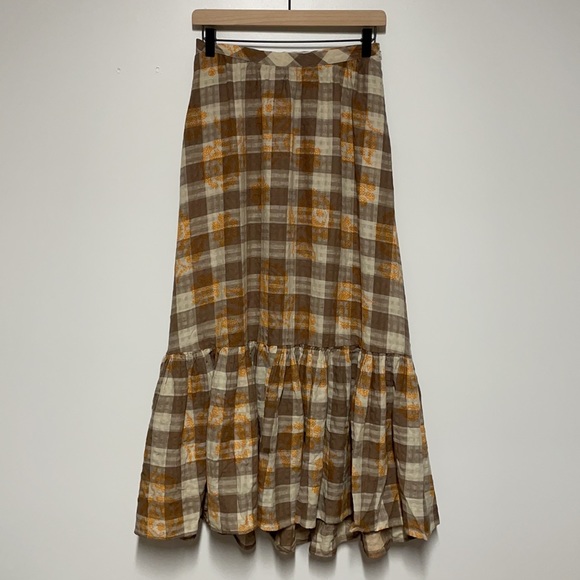 URBAN OUTFITTERS | Million Miles Plaid Midi Skirt - Picture 4 of 6